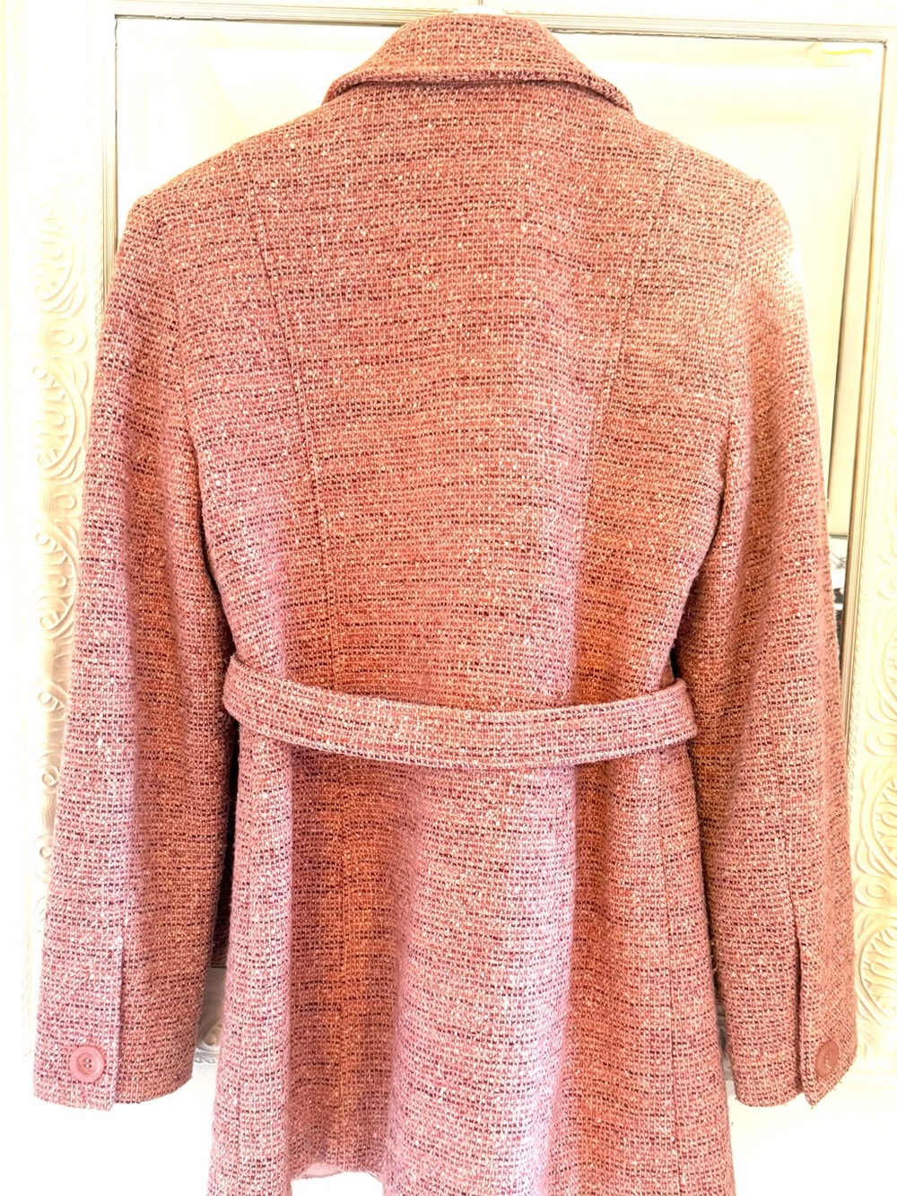 Marvin Richards Rose-Pink Double-Breasted Pea Coat - Picture 2 of 8